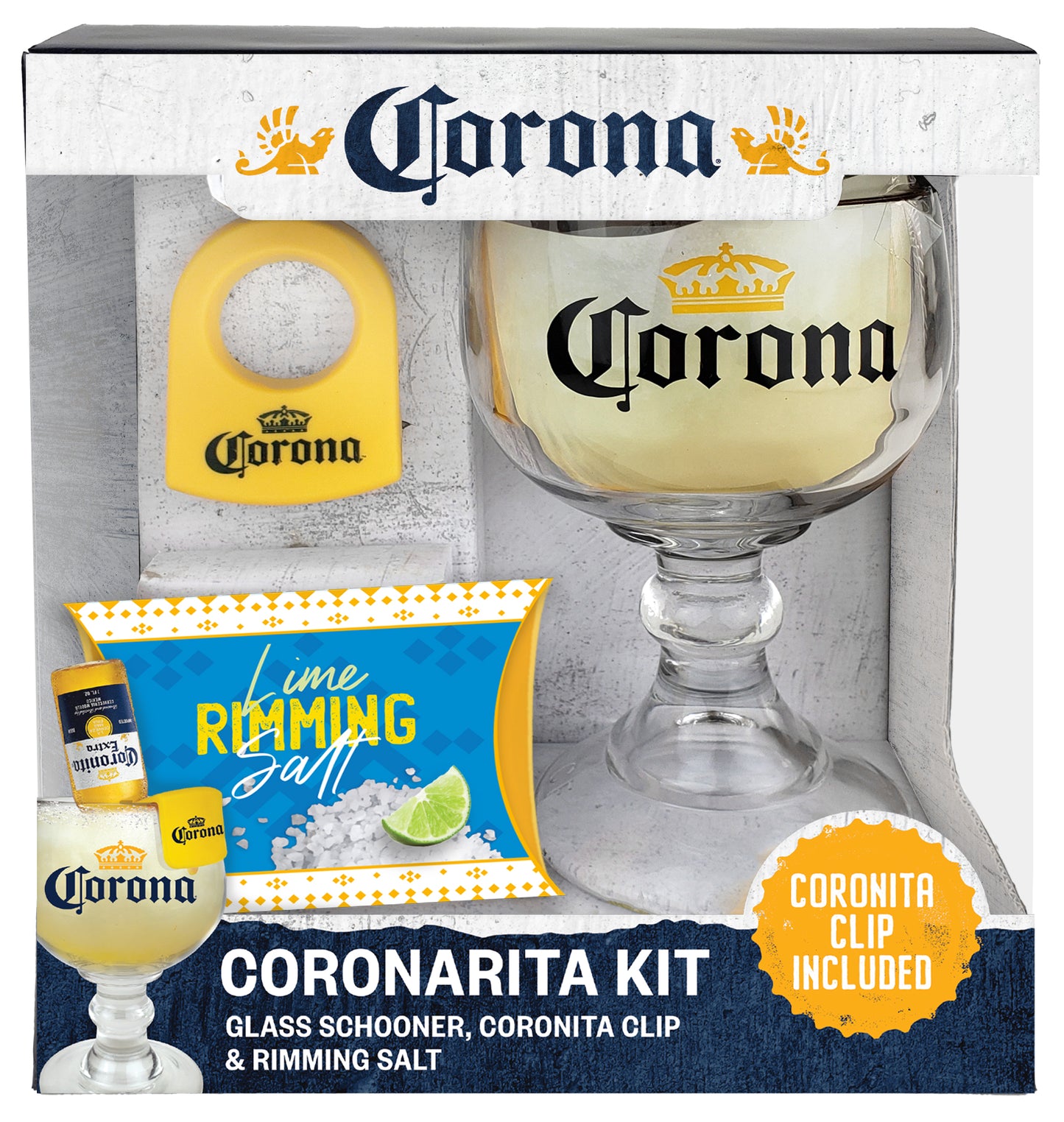Corona Beer 3 pc. Coronarita Cocktail Making Kit w/ Schooner Glass