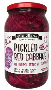Sides and Salads Set – Four 32 Oz Jars of Pickled Vegetables includes Red Cabbage, Sweet Pickle Slices, Green Tomato Salad, Sliced Baby Beets