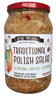 Salad Lover Set – Four 32 Oz Jars of Pickled Vegetables includes Polish Salad, Pickled Baby Beets, Polish Barrel Sauerkraut, Green Tomato Salad