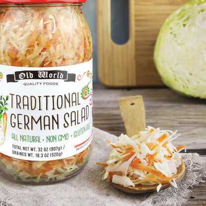European Salad Set – Four 32 Oz Jars of Pickled Vegetables includes German Salad, Veggie Medley Salad, Beet & Leek Salad, and Marinated Peppers
