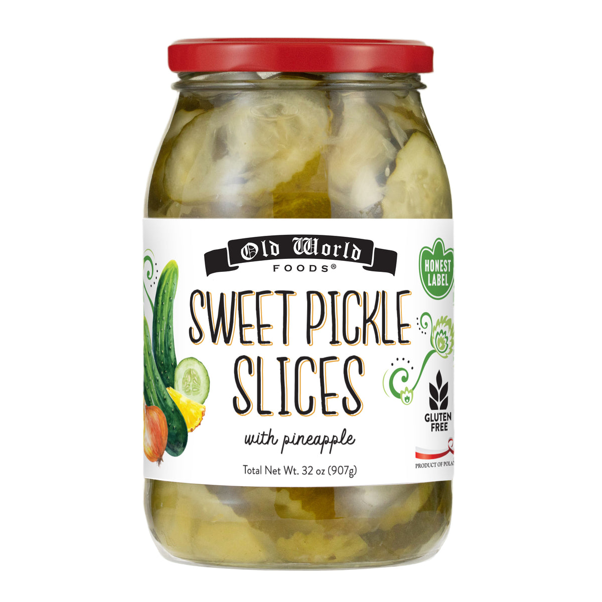 Sides and Salads Set – Four 32 Oz Jars of Pickled Vegetables includes Red Cabbage, Sweet Pickle Slices, Green Tomato Salad, Sliced Baby Beets