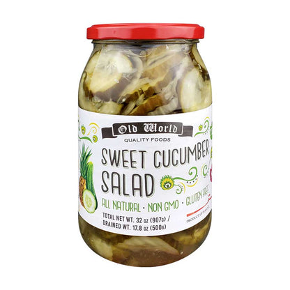 Sides and Salads Set – Four 32 Oz Jars of Pickled Vegetables includes Red Cabbage, Sweet Cucumber Salad, Green Tomato Salad, Sliced Baby Beets