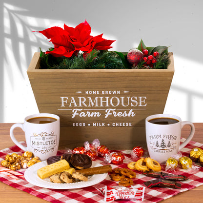 Farmhouse Crate 17 pc. Christmas Holiday Candy and Food Gift Basket