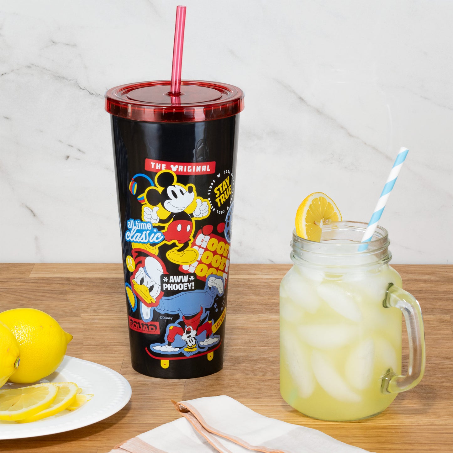 Disney Mickey Mouse Reusable Insulated Cold Cup Tumbler Gift Set