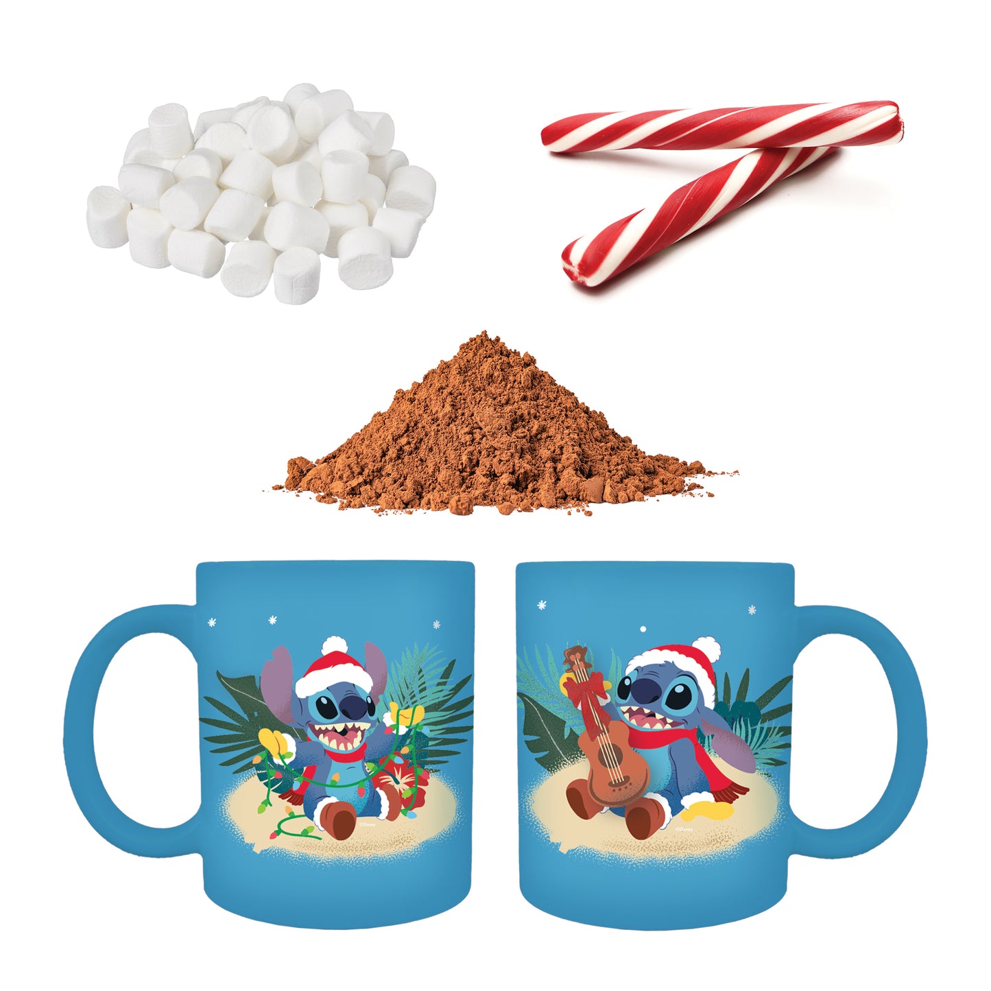 Disney Stitch Winter Hot Chocolate Cocoa Kit for Two with Mugs