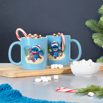 Disney Stitch Winter Hot Chocolate Cocoa Kit for Two with Mugs