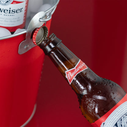 Budweiser Beer Lover's 8 Pc. Bucket Gift Set w/ Pint Glasses and Snacks