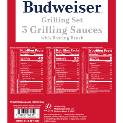 Budweiser Grilling Set - 3 BBQ Sauces with Basting Brush