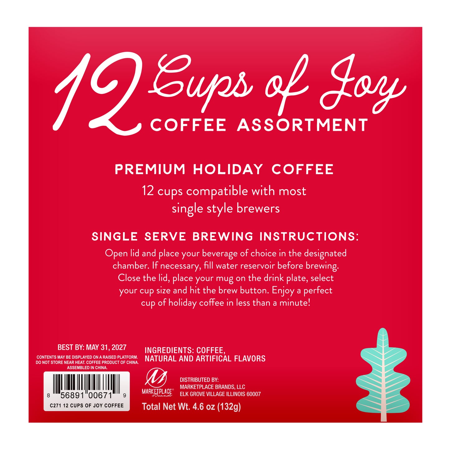 12 Cups of Joy Winter Coffee Christmas Pods Sampler Gift Pack
