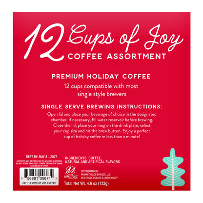 12 Cups of Joy Winter Coffee Christmas Pods Sampler Gift Pack