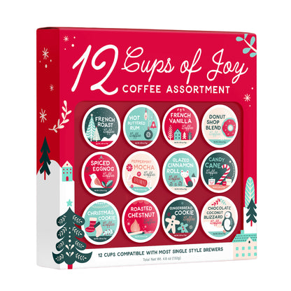 12 Cups of Joy Winter Coffee Christmas Pods Sampler Gift Pack