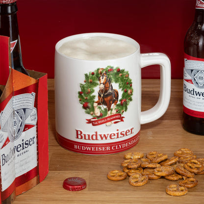 Budweiser Beer Clydesdale Ceramic Holiday Stein Mug Gift Set