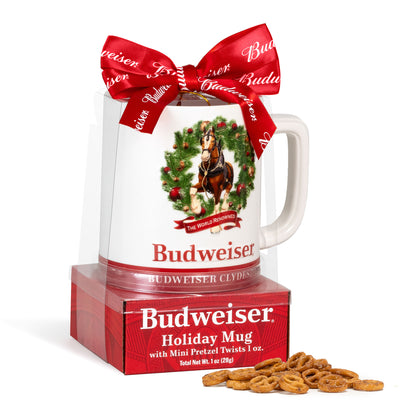 Budweiser Beer Clydesdale Ceramic Holiday Stein Mug Gift Set