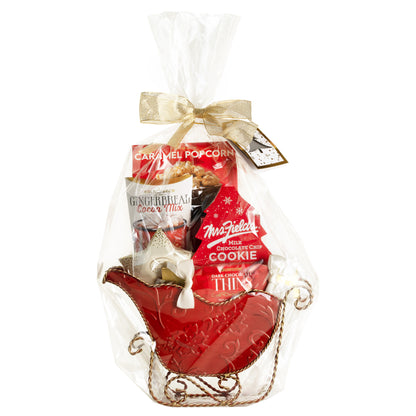 Santa's Sleigh 6 pc. Holiday Popcorn and Sweets Gift Set - Red