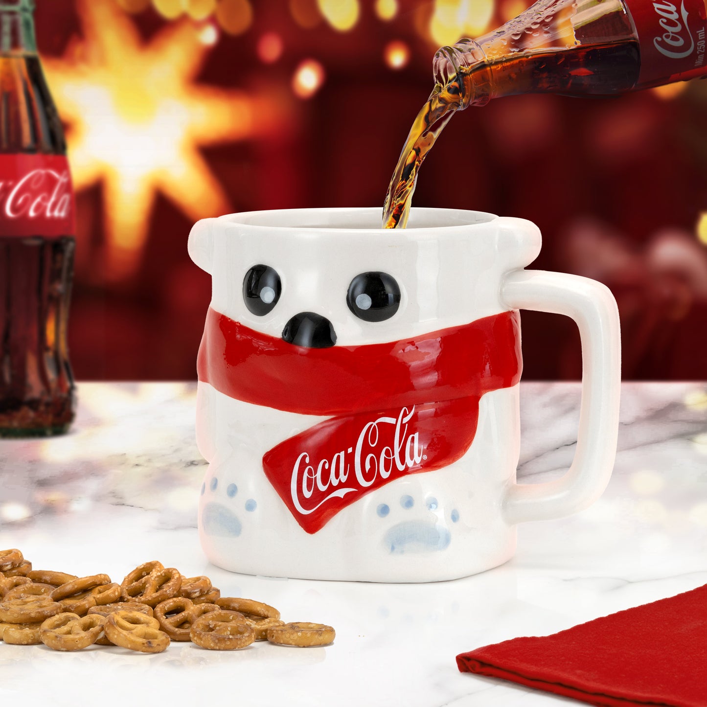 Coca Cola Collectible Coke Polar Bear Holiday Mug Gift Set