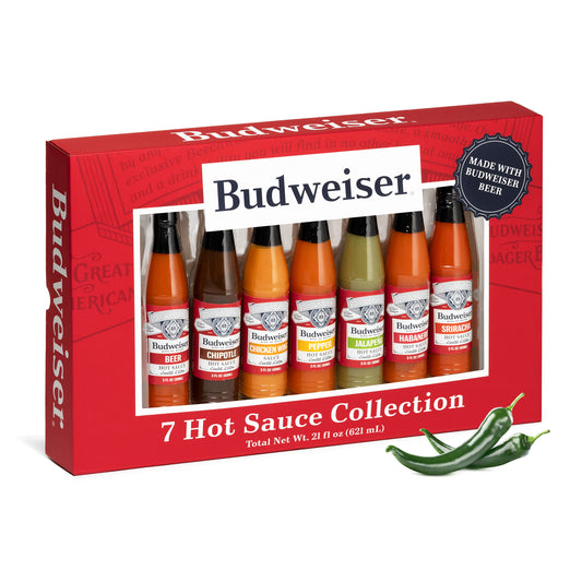 Budweiser Beer 7 pc. Hot Sauce Collection Gift Set