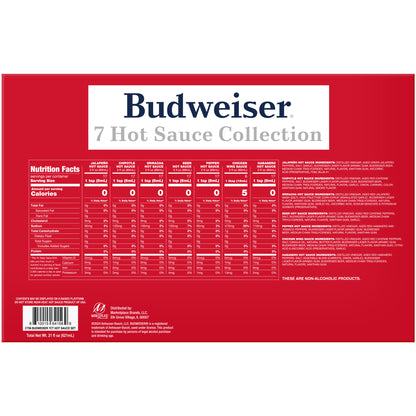 Budweiser Beer 7 pc. Hot Sauce Collection Gift Set