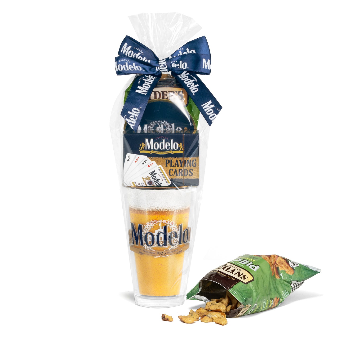 Modelo Game Time Pint Glass Gift Set with Playing Cards