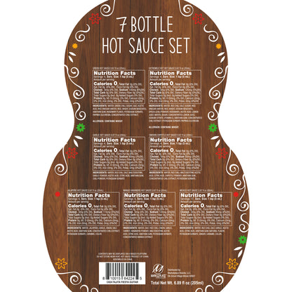 Fajita Fiesta Guitar Shape 7 Bottle Mexican Hot Sauce Set -Fiesta Time