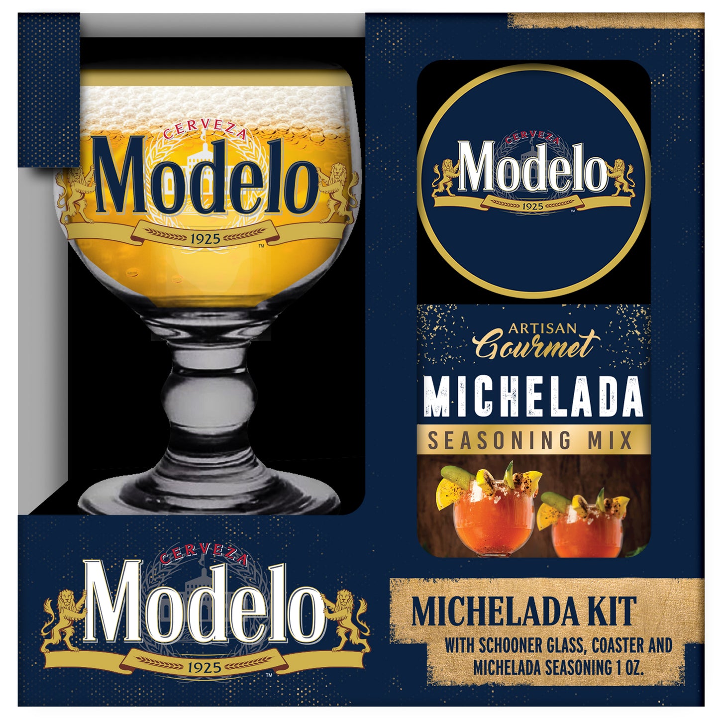 Modelo Beer Michelada Gift Set with Schooner Glass