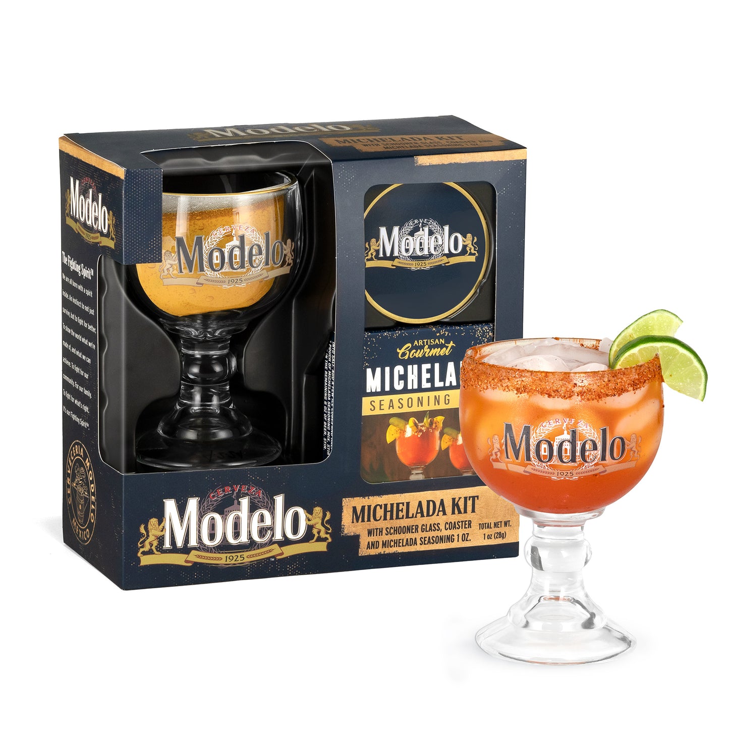 Modelo Beer Michelada Gift Set with Schooner Glass