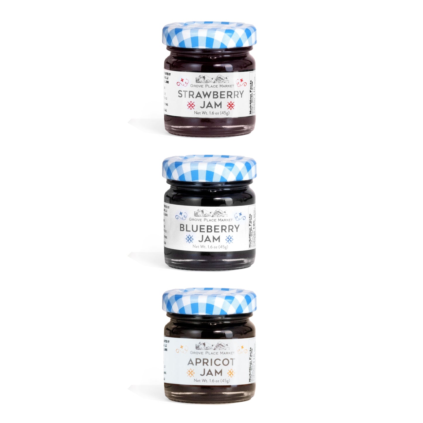 Gift Set of 3 Old World Quality Foods Gourmet Mini Jam