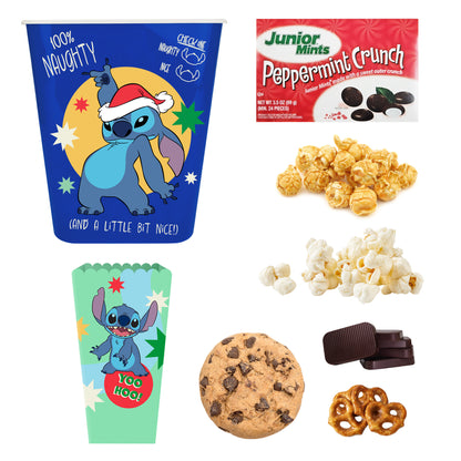 Disney Stitch Movie Night 8 pc. Popcorn Bucket and Candy Gift Basket