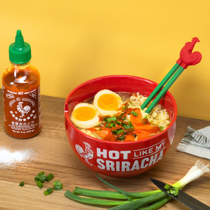 Huy Fong Rooster Brand Sriracha Ramen Noodles Gift Set w/ Bowl and Chopsticks