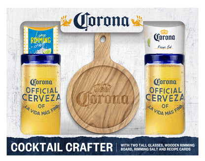 Corona Beer 5 pc. Cocktail Crafter Set w/ Two Glasses and Rimming Board