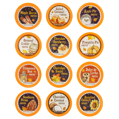 Flavors of Fall Coffee Collection Gift Set with 12 Different Keurig K Cup Pods