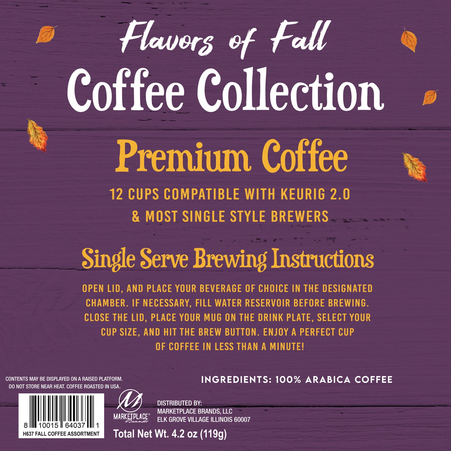 Flavors of Fall Coffee Collection Gift Set with 12 Different Keurig K Cup Pods