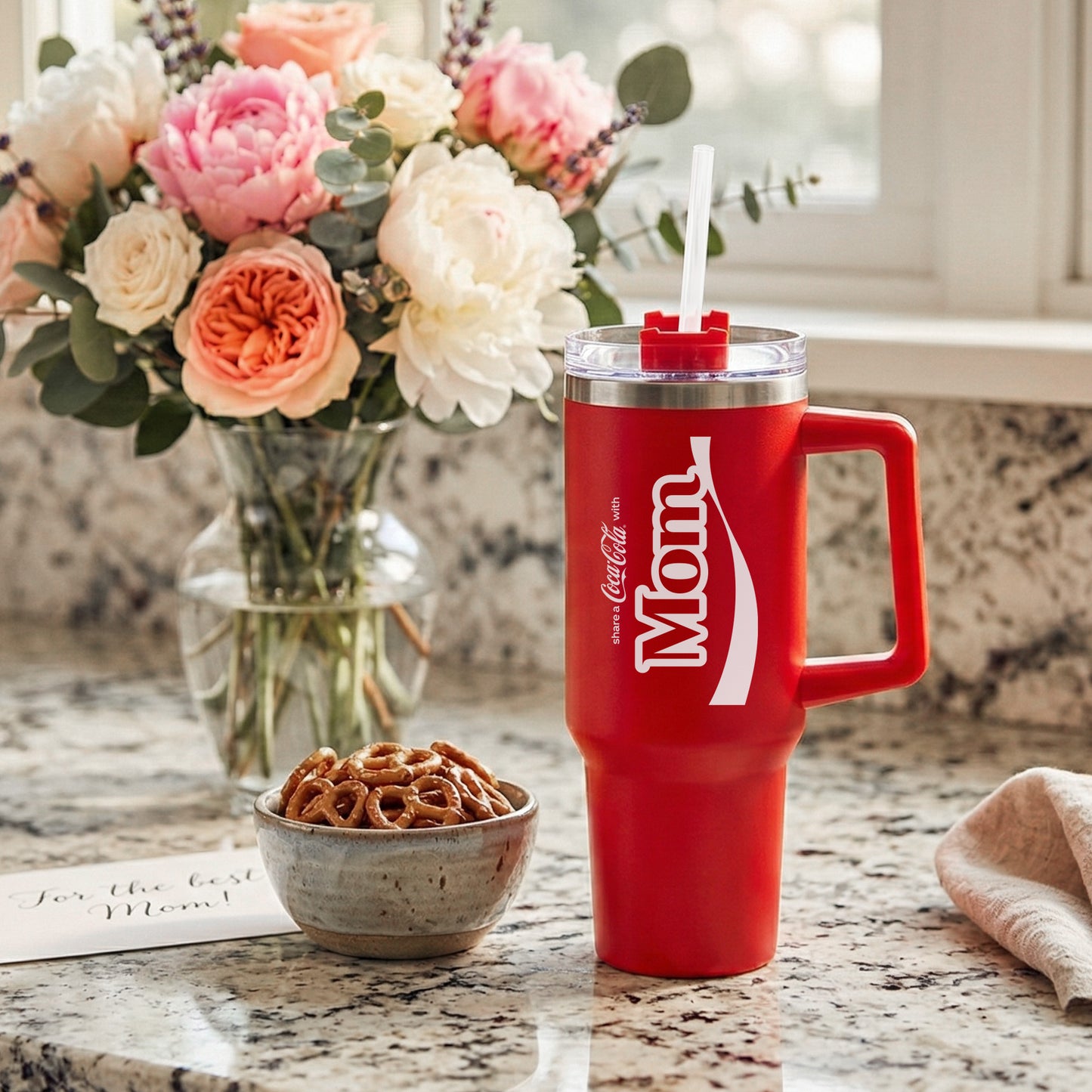 Coca Cola Mothers Day Red Coke 10" Insulated Travel Tumbler Gift Set