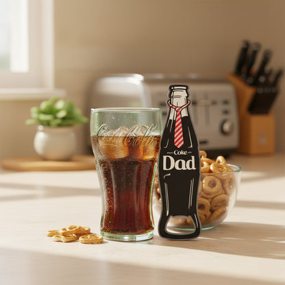 Coca Cola Fathers Day Pint Glass 3 pc Gift set with Coke Dad Bottle Opener