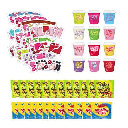 Valentines Day Classroom Exchange Craft Kits With Candy Fish -Set 12