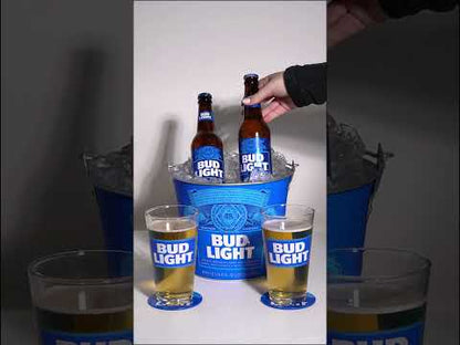 Bud Light Beer Lover's 8 Pc. Bucket Gift Set w/ Pint Glasses and Snacks